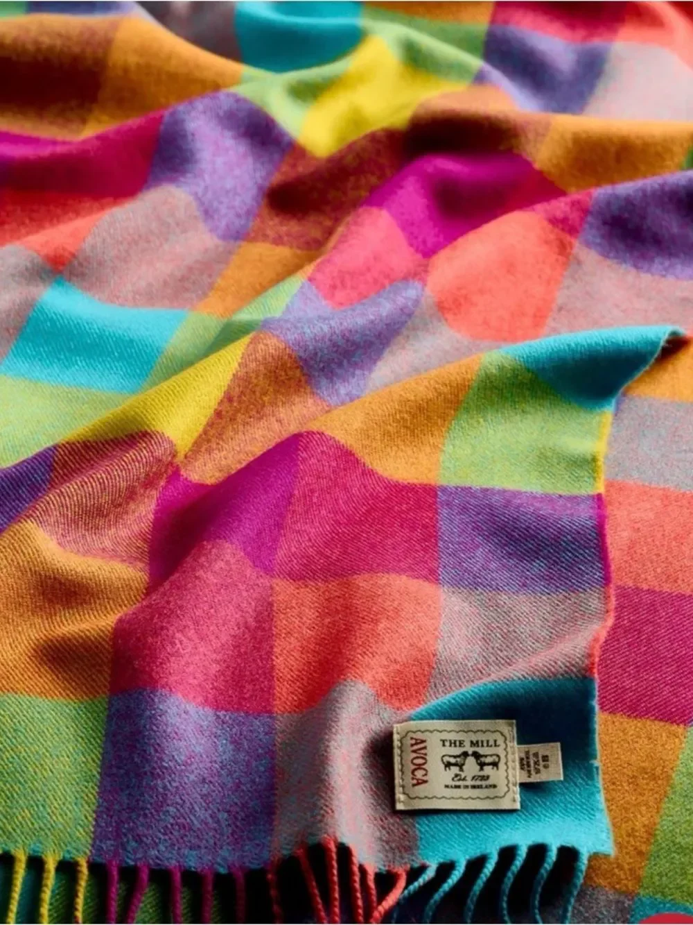 AVOCA MILL COLLECTION Circus Extra Wide Merino Scarf new with flaws